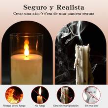 Recargable Velas Led Sin Llama, plastico Realista Velas de Pilar Sin Llama con Control Remoto, 3pcs Velas Electricas para San Valentín, Navidad, Halloween, Cumpleaños, Hogar Festivales Decoración - 1 - Ver 4