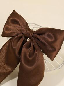 1 Stück braune Haarschleife mit Clip für Mädchen, einfache einfarbige Schleife als Haarspange, elegantes modisches Haarzubehör für den täglichen Gebrauch