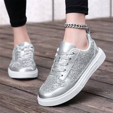 2025 New Sequin Sneakers, Fashion Versatile EVA Soft-Soled Lightweight Sports Shoes, Comfortable Women's All-Match Walking Shoes, Latest Cushioning Sneakers, PU Sparkling Upper Breathable Lace-Up Shoes.