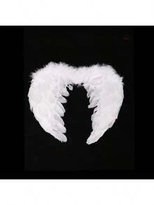 1pc Small Size Angel Natural Feather Wings, Unique Costume Accessory For Photo Props, Suitable For Holiday Dress Up