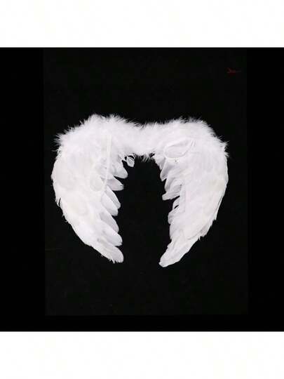 1pc Small Size Angel Natural Feather Wings, Unique Costume Accessory For Photo Props, Suitable For Holiday Dress Up