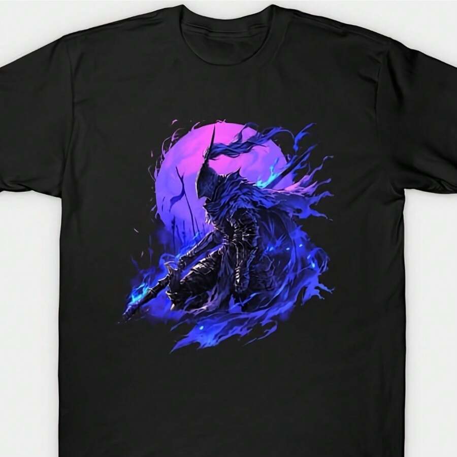 Dark Soul Artorias T Shirt Men'S Simple Graphic Print T-ShirtA Surprise Gift For Family And Friends - 黑色 - 查看 1