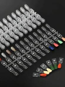 48/72/120pcs Removable Almond Nail Magnetic Display Color Card ,Nail Polish Swatch False Nail Display Card,Magnet Design,Strong Adsorption,Acrylic Display Board Nail Polish Adhesive Training Practicing Tool TipsPortable Detachable Display For Studios And Nail Enthusiasts - Multicolor - View 5
