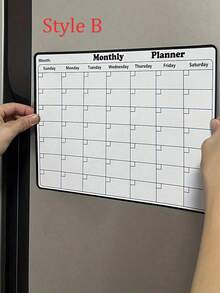 Magnetyczny kalendarz suchościeralny do lodówki, magnetyczny kalendarz na białą tablicę do lodówki, miesięczny kalendarz rodzinny z notatkami i menu, magnetyczny kalendarz do lodówki, magnetyczny kalendarz suchościeralny, wystrój kuchni, miesięczny planer do lodówki, akcesoria do lodówki do planowania obowiązków i menu (różne rozmiary) - Wielokolorowe - Zobacz 5