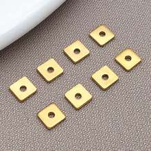 20/50 件 304 不锈钢扁平方形隔珠金属塞散珠小扁平缝珠适用于 DIY 手链项链珠宝制作 4/5/6/8 毫米 - 彩色 - 查看 13