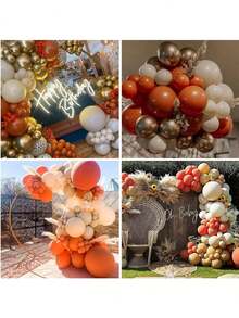 Orange Skin Tone Balloons, Orange Balloons, Nude Beige Balloons, Gold Metallic Balloons, Suitable For Gender Reveal Parties, Bachelorette Parties, Celebrations, Birthdays, Graduations, Anniversaries, Independence Day Parties, Bridal Showers, Christmas, Valentine's Day, Mother's Day - Multicolor - View 7