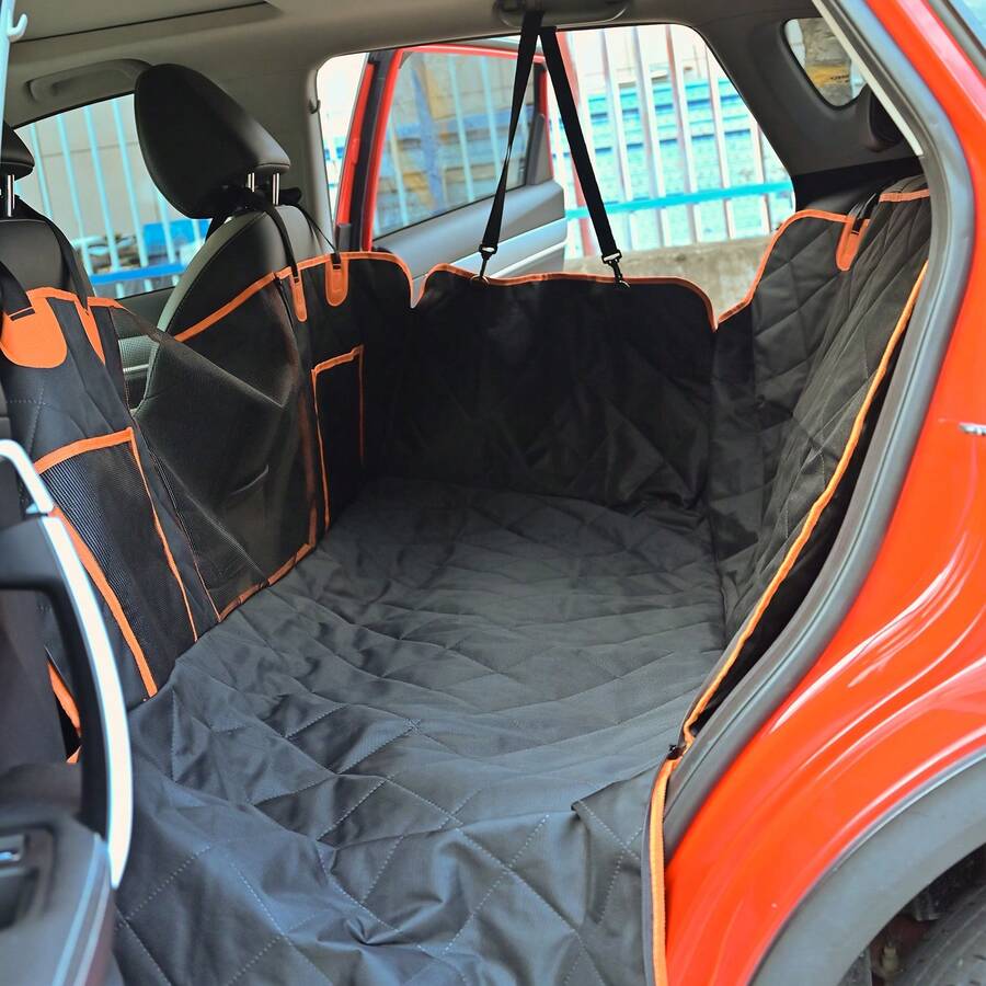 1pc 600D Oxford Waterproof Anti-Dirty Wear-Resistant Car Pet Rear Seat Cover Hammock 2-In-1 Pet Traveling Accessory