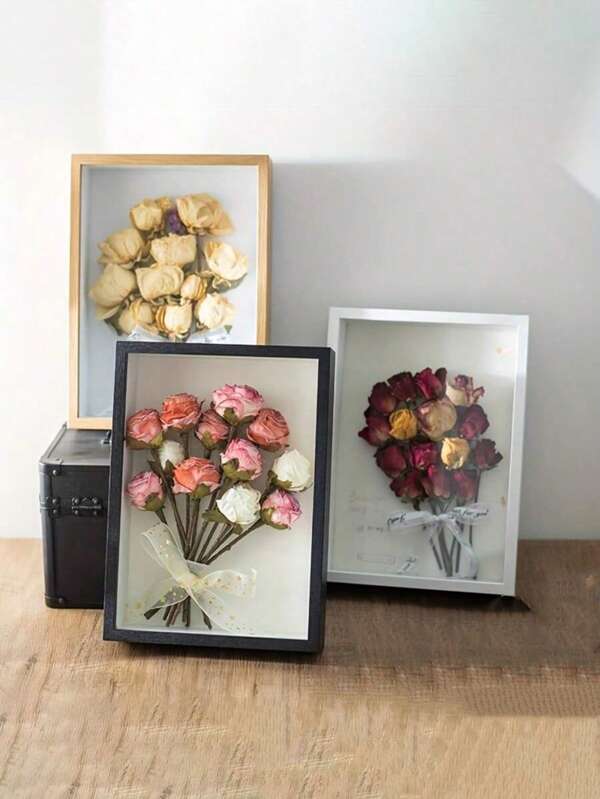 DIY Getrocknete Blumen Rahmen A4 /20 cm /25 cm /15 cm /40 cm Transparente Acryl Platte Befüllbarer Fotorahmen Cut Out Aufbewahrungsbox Handgefertigter Ausstellungsrahmen Präparatehalter Modellständer Geeignet für Fotos, Sträuße, Bilder, Souvenirs, DIY Kunstwerke, Medaillen (Weiß)(Nur Cut Out Fotorahmen, transparenter Acrylglas, ohne getrocknete Blumen)