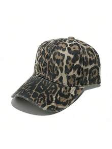 1pc Women's Leopard Print Baseball Cap, Fashion Versatile Sun Hat, Spring/Summer - Multicolor - View 9