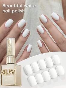 XEIJAYI 1支装 15ml 白色指甲油，无香型高光泽UV LED指甲油，无香纯黑法式美甲沙龙DIY美甲 - 白色 - 查看 2