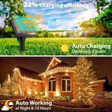 32M 300 LED Solar String Lights, Outdoor Waterproof Garden Lights, Solar Powered Fairy Lights, Copper Wire Lights For Outdoor Waterproof Decoration, Christmas, Halloween, Garden, Patio Yard Party Decorative Outdoor Solar Lights, Garden Patio Courtyard Wedding,Trees