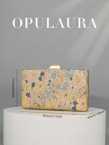 OpulAura 亮片刺绣花卉盒状手拿包，女士时尚亮片拼布手提包，派对晚宴包，随意剪裁，适合女性，适合派对、婚礼、舞会、度假。非常适合派对、婚礼、舞会、晚会/宴会，搭配节日派对礼服、晚礼服和亮片连衣裙。 - 粉色 - 查看 5