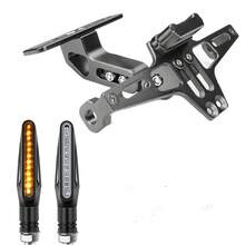 Soporte universal para placa de matrícula de motocicleta y 2 piezas de luces de señalización de giro para motocicleta, accesorios para motocross