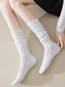 1 Pair/2 Pairs/3 Pairs Multi-Color Women Over-The-Knee Socks, College Style Mid-Calf Socks, For Everyday Wear - Multicolor - View 14