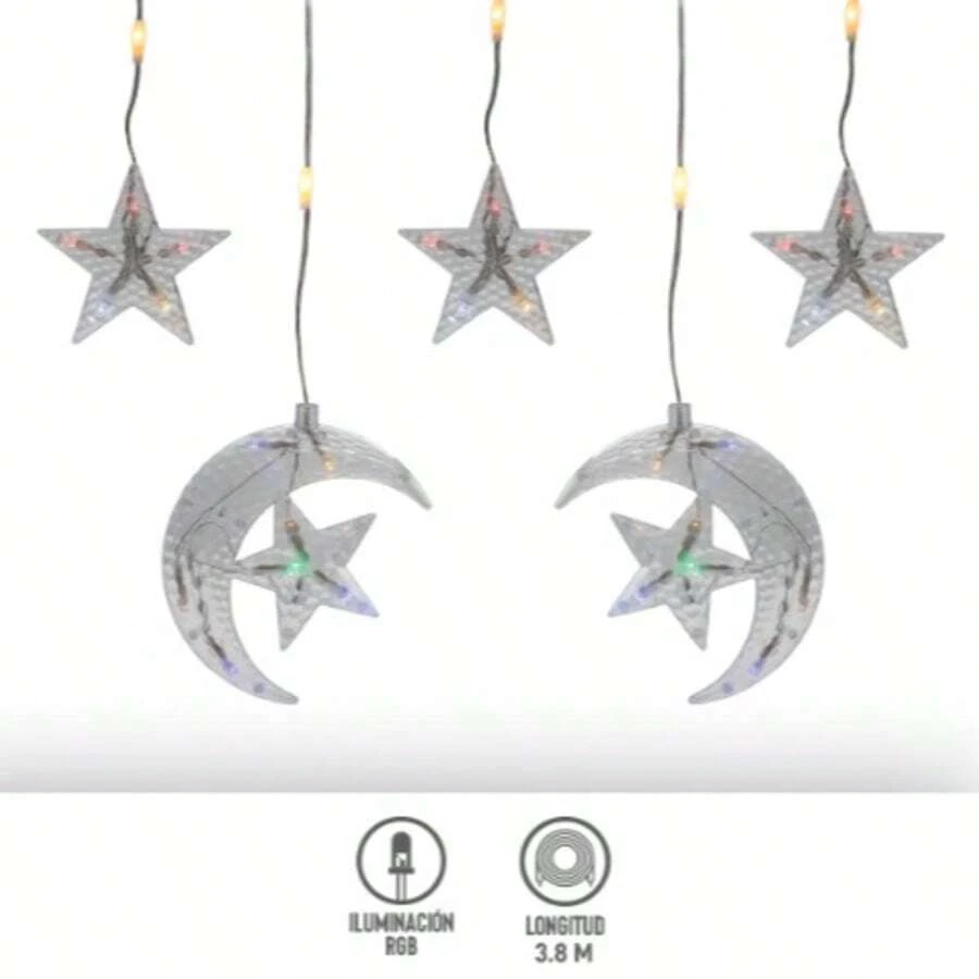 BUYTITI Multicolor Christmas LED Light Curtain With Moons And Stars - Japan A Type Plug(100V) - View 1