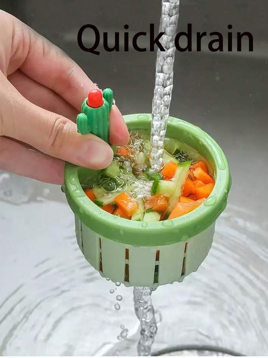 1PC Cactus Sink Filter Basket, Household Kitchen Creative Drain Basket, Sink Residue Anti-Blocking, Anti-Odor And Insect-Proof Filter, Kitchen Sink Sink Sewer Leftovers Garbage Filter Drain Basket, Household Creative Kitchen Drain Basket