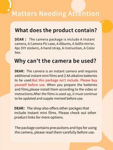Popoto Instant Camera Set 6In1 Photo Camera For Instant Mini Twin Pack Films Gift/Birthday/Girlfriend/Outdoor/Party/Wedding (Not Include Batteries And Films) - Purple - View 11