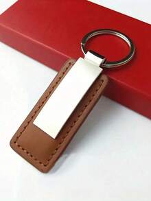 1 Móc khóa kim loại giả da PU khắc tên theo yêu cầu, logo khắc laser, mặt dây chuyền nhỏ làm quà tặng, phụ kiện trang trí ba lô, quà sinh nhật cho bạn bè - Nhiều màu - Xem 6