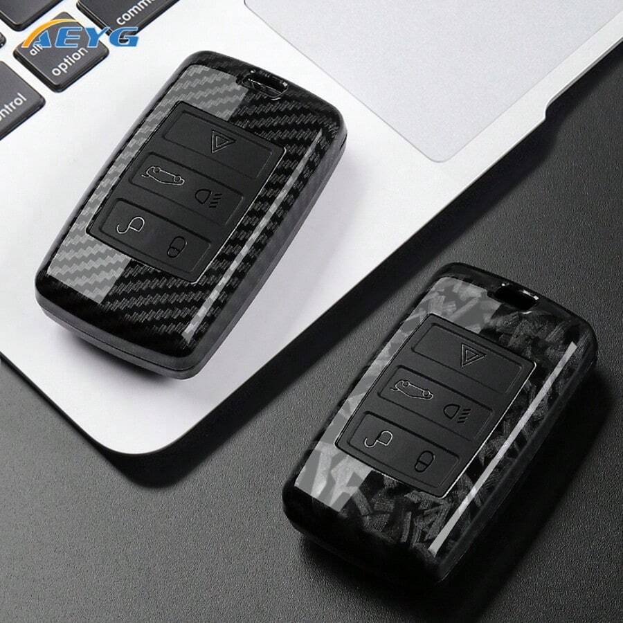 Ốp bảo vệ chìa khóa xe hơi kiểu sợi carbon ABS, phù hợp với các dòng xe Land Rover Range Rover Evoque, Discovery, E-PACE, I-PACE, XE, XJ, XF (2018-2025) - Land Rover B - Xem 1