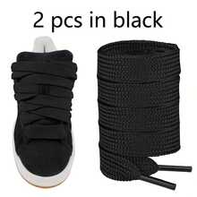 2 Pairs 0.79 Inch Wide Shoelaces - Classic Casual Style, Solid Color Design, Durable Fabric Laces Suitable For Sneakers, Casual Shoes, Classic Lace-Up Shoes, Fabric Lace-Up Shoes - Multicolor - View 9