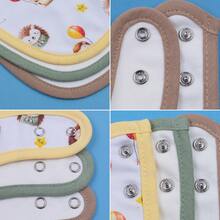 8pcs/Set Cartoon Print Soft Adjustable Snap Bibs, Waterproof Baby Feeding Burp Cloths, Suitable For Spring, Summer, Autumn And Winter