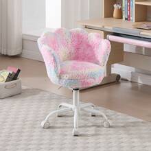 WAHSON OFFICE CHAIRS 1PC Wahson Girls' Desk Chair, Children's Desk Chair Swivel Desk Chair For Teenagers Velvet Bedroom Desk Chair (Pale Pink\Azure Blue\Plum) - Color - View 4