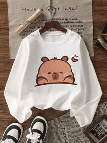 3 件套青少年女孩印花长袖 T 恤，适合秋冬季青少年女孩，年轻学生服装，适合外套和分层穿着 - 彩色 - 查看 2