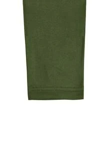Striped Patchwork Print Sporty Long Sleeve Top And Pants Set - Dark Green - View 6