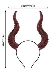 万圣节恶魔角头箍，节日服装头饰，角色扮演化妆派对嘉年华舞台表演装饰，发带，发箍，女士发箍 - 彩色 - 查看 3