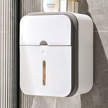 Caja de pañuelos montada en la pared, organizador de papel higiénico impermeable, caja multiusos para almacenamiento de papel higiénico, productos de almacenamiento para el baño