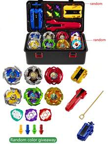 全新 BX 系列豪华礼品套装，包含：6 个 BX 系列战斗陀螺仪、1 个手柄、2 个发射器、随机各种配件以及用于存放和携带的工具箱，适合多人比赛，精致的节日、生日、万圣节、圣诞节礼物，性别中性 - 彩色 - 查看 21