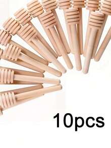 10/20/30支装迷你木制蜂蜜勺，未涂层未上蜡日式商用蜂蜜搅拌棒，蜂蜜舀取木棒，厨房用具