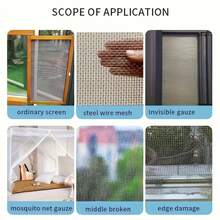 1 Pcs [Easy Mesh Patch] Durable, Easy To Use 1 Roll Of Self-Adhesive Mesh Screen Repair Patch| Mosquito Net Door And Window Sticker, Invisible Repair - 灰色 - 查看 8