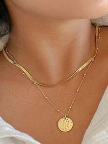 88 件时尚简约心形项链套装（带卡纸） - 多层项链、手链、人造珍珠耳环、耳环套装、女士首饰套装、情侣装、约会装、节日装、送给妈妈和朋友的礼物 - 款式2 - 查看 4