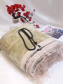 2pcs/Set Ramadan Gift Blanket, 80cm*120cm Plush Thick Blanket With Tassels, Soft & Lightweight, Arch Pattern Design - Multicolor - View 11