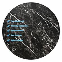 GOFLAME Modern Bar Table With Marble Patterns, Height Adjustable & 360° Swivel Counter Table, Multifunctional Round Pub Table, Counter-Dining Table For Home, Restaurant & Cafe - Black - View 5