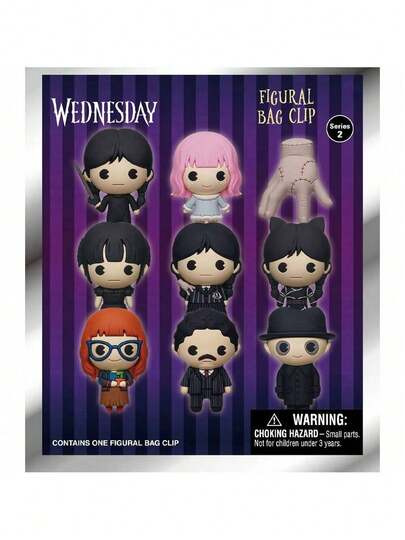  1 stuk Netflix officieel gelicentieerde Wednesday serie sleutelhanger blind bags mystery random mini figuur horror anime personage cartoon tashangers verzamelbaar ornament verrassing verjaardagsfeestje kerst nieuwjaar verjaardagscadeaus voor familie en vrienden