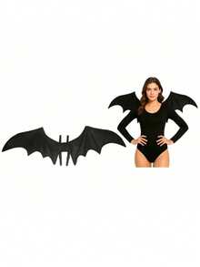 1 件圣诞狂欢派对表演黑色蝙蝠龙卷风，弹性适合成人，哥特式蝙蝠翅膀 - 黑色 - 查看 1