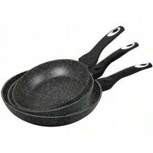 Zestaw 3 szt. patelni Patelnia tradycyjna 28 cm granitowa na gaz Indukcja - nero - Visualizzare 2