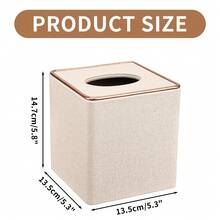 Cubierta de caja de pañuelos cuadrada - Soporte de caja de pañuelos cúbico de moda con base magnética, caja de pañuelos decorativa de PU adecuada para tocador, mesita de noche, escritorio, encimera de cocina, oficina en casa, automóvil, decoración de caja de almacenamiento, regalo festivo - Multicolor - Ver 3