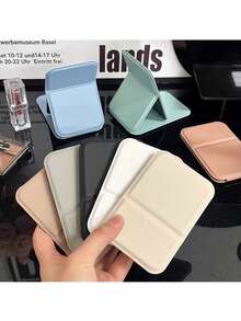 1pc Makeup Mirror, Student Dorm Touch-Up Mirror, Travel Portable Folding Small Mirror, Mini Pocket Mirror + Comb - Multicolor - View 3