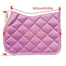 TGW RIDING Luxury Satin Saddle Pad, Elegant Pleated Butterfly Knot Design With Edging, Premium Fabric, Luxurious And Graceful, Thick Padding, 100% Cotton Lining, Embroidered Personalized Slogans On Saddle Pad Seam, Your Horse Deserves It! Shining Equestrian Competition Arena! - Multicolor - View 6