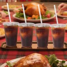 [100 Sets] 12-24 Oz Clear Plastic Cups With Lids And Straws, Christmas Party Disposable Iced Coffee Cups With Lids, Clear Cold Drink Cups With Lids, Perfect For Iced Tea, Milkshakes, Smoothies, Ideal For Halloween, Christmas, Family Gatherings, And Office Coffee - 規格 - 查看 4