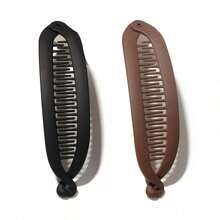 1piece Chic Matte Big Banana Hair Clip, Large Hair Claw For Ponytail, Vertical Clip For Updo Hairstyle Back To School - Màu nâu - Xem 5