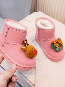 Girls' Snow Boots With Thermal Lining, Warm Ankle Boots, Children's Snow Winter Shoes, Toddler Boots, Christmas Kids Boots, Campus Style