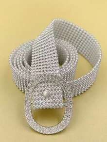 Damen Mode Strass verzierter dünner Taillengürtel, 9 Reihen voll mit Kristallen besetzter weicher Taillengürtel, stilvoller Metallhüftgürtel, vielseitig einsetzbar für Vintage-Röcke, Kleider