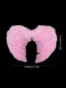 1pc Small Size Angel Natural Feather Wings, Unique Costume Accessory For Photo Props, Suitable For Holiday Dress Up