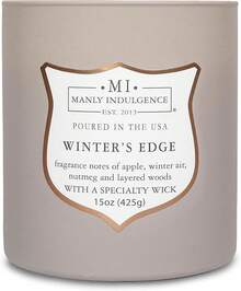 Winters Edge - Velas perfumadas para hombres, mecha de madera de 15 onzas, cera de mezcla de soja premium, quemaduras de 60 horas, velas perfumadas para el hogar, fabricadas en los - Filo de invierno - Ver 8