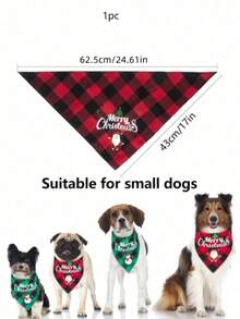 1pc Christmas Triangle Scarf, Suitable For Cats, Dogs, Pet Parties, New Year Celebrations, Christmas Decorations