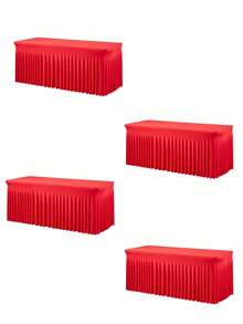 1 pieza Mantel de mesa de tela de espándex blanco, resistente a las arrugas y lavable, se ajusta a mesas de comedor rectangulares, funda elástica para mesa de patio, adecuada para bodas, banquetes, fiestas, estilo Ins de lujo, mantel elástico blanco para hotel, banquete, cumpleaños, conferencia